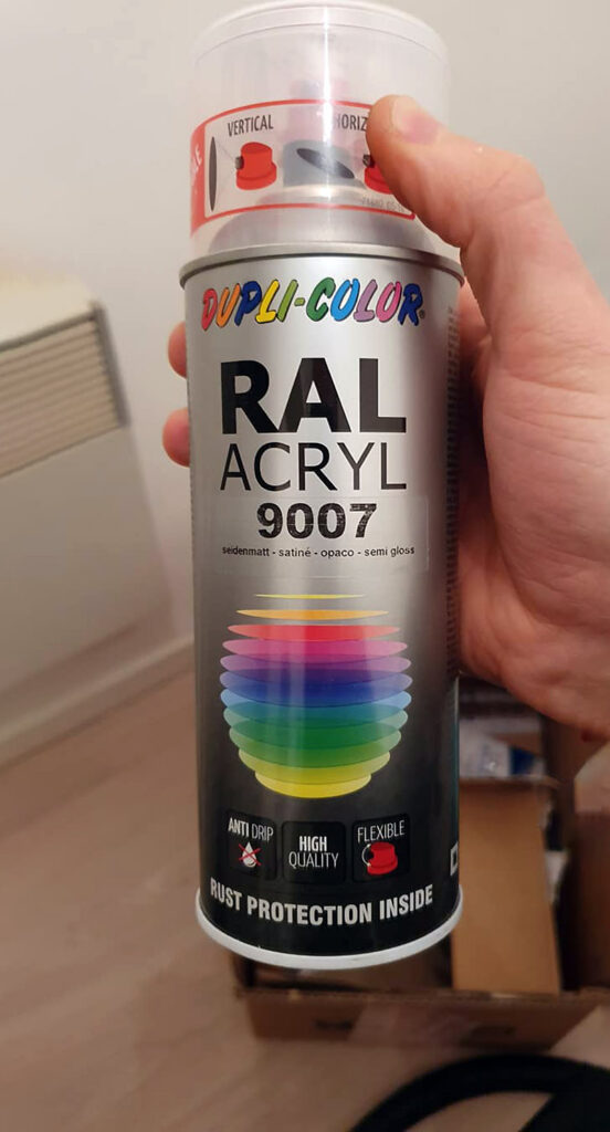 Acryl spray paint RAL 9007 dupli colour
