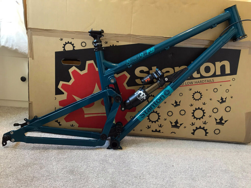 Bike frame painted blue ocean RAL 5020