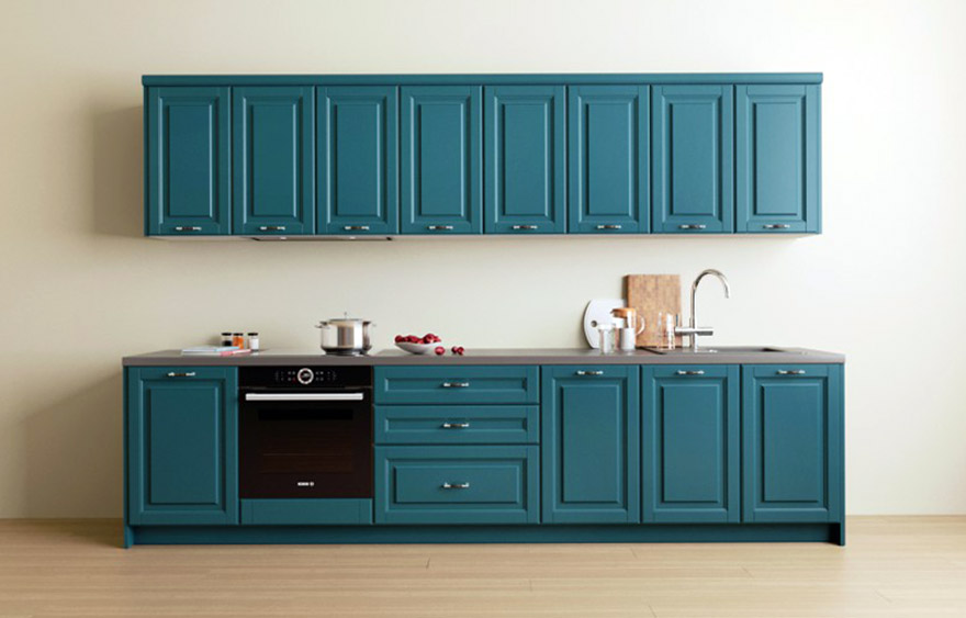 Ocean blue kitchen set colour RAL 5020